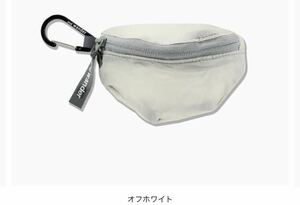 即完売　アンドワンダー シルミニポーチ and wander sil mini pouch ポーチ 小物入れ カラビナ付き 軽量 防水 キャンプ アウトドア　オフ白