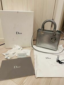 Christian Dior Dior クリスチャンディオール ディオール レディディオール 2way ショルダーバッグ ハンドバッグ シルバー