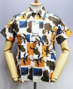 ART traction SPORTOGS (アートトラクション) ART-001 / Palm Seersucker Shirt シアサッカーシャツ 未使用品 ブラウン size S