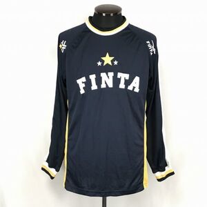 送料込★FINTA/フィンタ★100%ブラジル/ピステ/長袖トレーニングウェア【メンズM/紺×黄】ワンポイントロゴ◆BF751