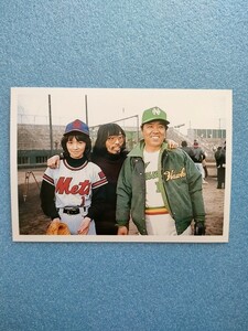 昭和 アイドル 野球の詩 木之内みどり 3ショット 木之内みどり、野村克也、水原勇気レア写真 未使用