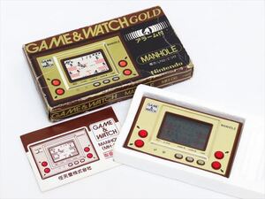 ◆◇Nintendo 任天堂 GAME＆WATCH ゲームウォッチ ゴールド マンホール MH-06 1981年 箱・説明書付 動作確認済◇◆