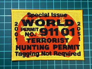 【9.11関連パッチ】Special Issue WORLD RERRORIST HUNTION PERMIT PERMIT NO.91101 M12