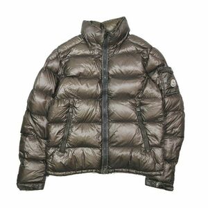 モンクレール MONCLER ダウンジャケット ブルゾン ナイロン ワッペン G32-003 フェザー 長袖 グレージュ 2 メンズ