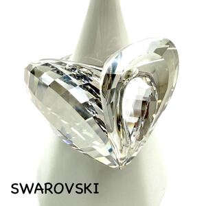 SWAROVSKI｜スワロフスキー 指輪 52【アクティ】ハート 大ぶり クリア シルバーカラー クリスタルガラス 約11.5号 リング ac1075