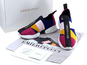 富士屋 ◆ エミリオプッチ EMILIO PUCCI スウェード/ナイロン サイズ37 マルチカラー スニーカー