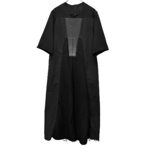 Rick Owens 【men3858I】 23AW LUXOR DRESS ルクソールドレス レザー切替メンズロングワンピース ジャケット コート 定価201,300円 AR