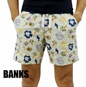 新品未使用 30インチ BANKS/バンクス TRAVELS ELASTIC BOARDSHORTS BONE 男性用 サーフパンツ ボードショーツ サーフトランクス 海パン