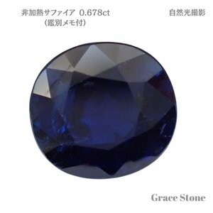 【非加熱】サファイアルース（0.678ct、鑑別メモ付）