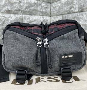 未使用級 極美品 DIESEL ディーゼル ウエストバッグ 切替え ボディーバッグ レザータグ チェック柄 ミリタリー 斜め掛け メンズ INDUSTRY