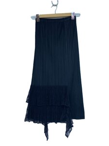 PLEATS PLEASE ISSEY MIYAKE◆ロングスカート/3/ポリエステル/BLK/無地/PP03-JG606