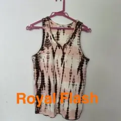 Royal Flash タイダイ　タンクトップ　総柄　メンズ　厚地　ピンク