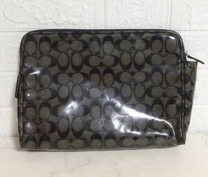 no31292 COACH コーチ ビニール PVC シグネチャー クラッチバッグ セカンドバッグ ポーチ