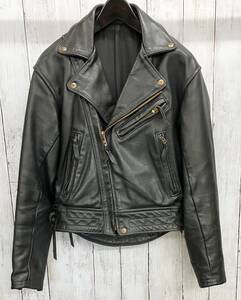 LANGLITS LEATHERS 80s 古着 ダブルライダースジャケット ラングリッツレザー レザー ジャケット ブラック 秋