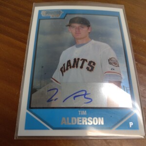 2007 bowmandraft tim alderson 1stbowman autograph