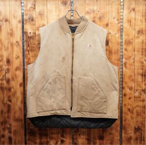 80s carhartt 初期型 胸タグ 腰ゴム ダックベスト サイズタグ欠損(実寸XL〜XXL) カーハート