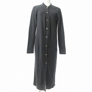 マウジー moussy 近年モデル ロング カーディガン 長袖 リブ ニット コットン 黒 F 0325 レディース