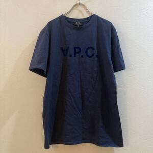 A.P.C./アーぺーセー 半袖Tシャツ ネイビー 紺 メンズ S