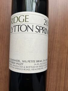 RIDGE 赤　2011 LYTTON SPRINGS