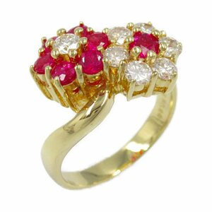 ジュエリー ルビー ダイヤ リング ブランドオフ JEWELRY K18（イエローゴールド） リング・指輪 18K/750YG 中古 レディース