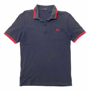 衝撃プライス！【イングランド製！入手困難希少モデル！】【FRED PERRY フレッドペリー】半袖ポロシャツ【サイズ91CM/36】ネイビー N-V84