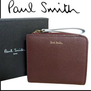 新品 ポールスミス Paul Smith 二つ折り財布 ポールクオート ボルドー レディース 花柄 ウォレット レザー