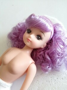 3r1025 人形本体 きらちゃん カーリーヘア パープル 紫ヘア ポニーテール キャッスル 日本製 ピンク アイシャドウ リップ