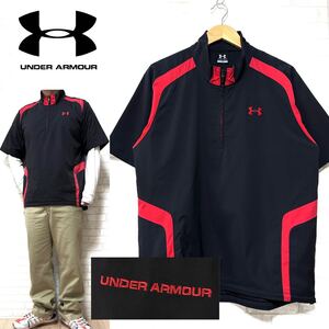 UNDER ARMOUR ハーフジップシャツ 半袖ウィンドブレーカー 裏メッシュ