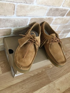 CLARKS クラークス WALLABEE ワラビー フリンジ ベージュ ライト タン スウェード UK8 33860557■