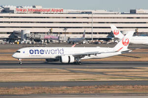 飛行機　デジタル画像 A350 JAL 日本航空 oneworld塗装 12