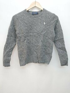 ◇ POLO RALPH LAUREN カシミヤ混 シンプル 長袖 ニット セーター サイズM 165/92A グレー レディース P