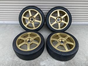 【希少】YOKOHAMA ヨコハマ AVS モデル6 ゴールド 金 17インチ 8J 9J 114.3 5穴 4本 MODEL 6 シルビア スカイライン JZX100 GT-R ADVAN