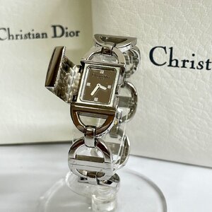 キングラム[09]Christian Dior クリスチャン・ディオール パンディオラ D78-100 腕時計 クオーツ ミラー文字盤 稼働品 箱・カード付　447