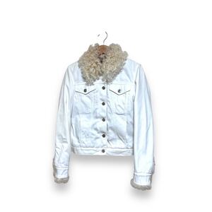 GUCCI by Tom ford mouton denim jacket グッチ トムフォード期 ムートン デニムジャケット 白 38 アーカイブ コレクション着 