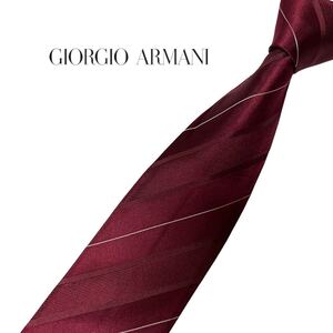 GIORGIO ARMANI ネクタイ やや細身 レジメンタル柄 ストライプ柄 ジョルジオアルマーニ USED 中古 m1157