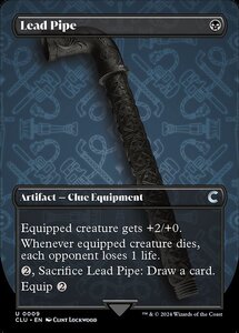 (009) MTG ■黒/英語版■ 《鉛パイプ/Lead Pipe》▲拡張アート▲ カルロフ邸殺人事件：Clue Edition CLU 黒U