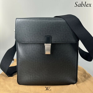 1円【新品未使用】LOUIS VUITTON ルイヴィトン タイガ ヤランガ アルドワーズ ショルダーバッグ バッグ M30822 レザー 黒 メンズ 保管品