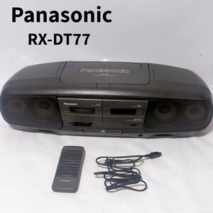 動作品 Panasonic パナソニック ポータブルステレオCDシステム RX-DT77 リモコン付 RAK-RX305W コブラトップ バブルラジカセ