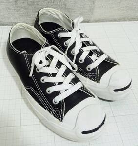 【良品】Converse コンバース JACK PURCELL ジャック パーセル レザー　２２㎝　黒　ブラック　