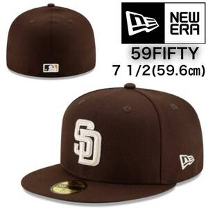 ニューエラ キャップ 帽子 59FIFTY パドレス ブラウン×ベージュ 59.6cm フラットバイザー メジャーリーグ MLBグッズ NEWERA 59FIFTY 新品