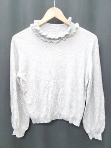 ◇ ⊇ franche lippee フランシュリッペ 薄手 ニット セーター サイズM グレー レディース P