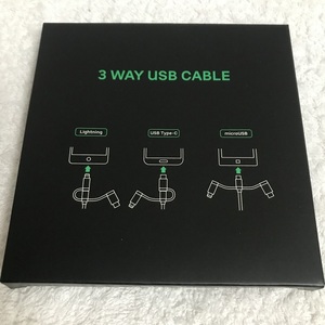 【値下げ】 Uber Eats 当選品 非売品 オリジナル 3WAY USBケーブル microUSB USB Type-C Lightning対応 ウーバー