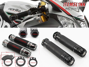 LK2-2BK 高品質 CNC アルミ製 ハンドル グリップ 黒 YZF-R1 YZF-R3 YZF-R6 YZF-R25 YZF-R125 MT-25 MT-03 MT-07 MT-09 MT-10汎用