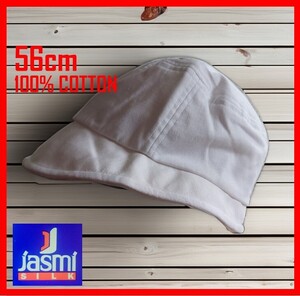 コットンの清涼感 jasmi silk ホワイト 白 バケットハット 56cm 日除け帽子 コットン 綿 100% 帽子③