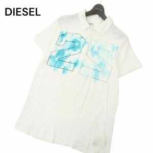 DIESEL ディーゼル 春夏 ペイント加工★ ナンバリング 半袖 スリム ポロシャツ Sz.L　メンズ　C4T04225_5#A