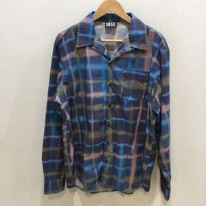 DIESEL ディーゼル S-DARAA Shirt チェックシャツ 長袖 ブルー 668086