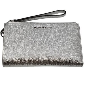 MICHAEL KORS マイケルコース 【ITN770Q1ROQO】 アデル メタリックレザー スマートフォンウォレット 財布 ラウンドジップ レディース 美品