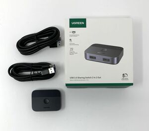 【一円即決】UGREEN USB3.0切替器 2入力2出力 USB切替機 2PCでキーボード マウス プリンタ スキャナ 1円 SEI01_2377