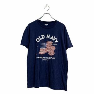 OLD NAVY 半袖 プリント Tシャツ M ネイビー オールドネイビー 2021 古着卸 アメリカ仕入 a607-5393