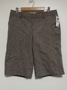 ▼ 新品 美品 GAP レディース ウール ハーフパンツ ６ ストレッチ性 茶系 ブラウン ジップフライ 裏地付き 秋冬 バックフラップポケット